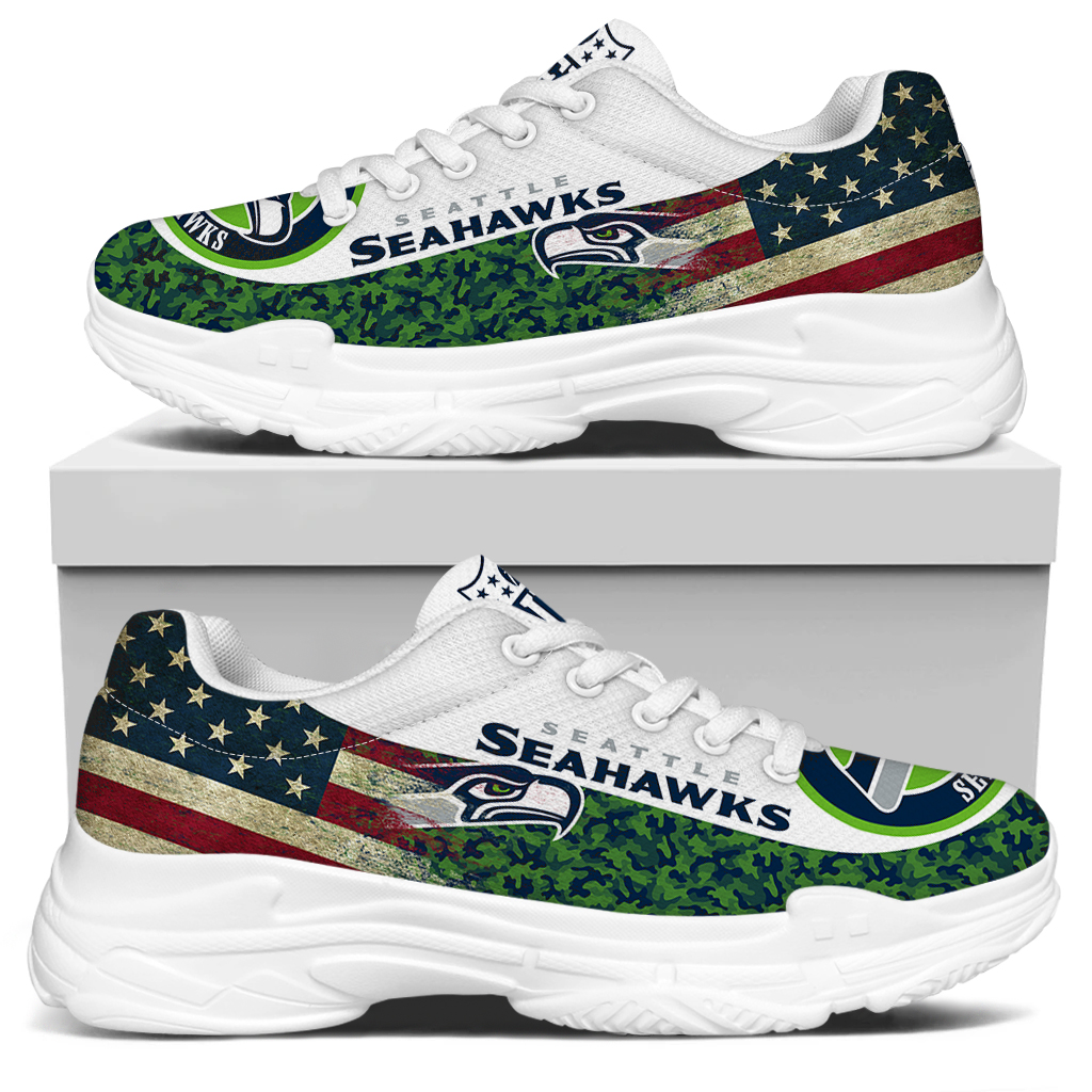 Women's Seattle Seahawks Edition Chunky Sneakers With Line 004
